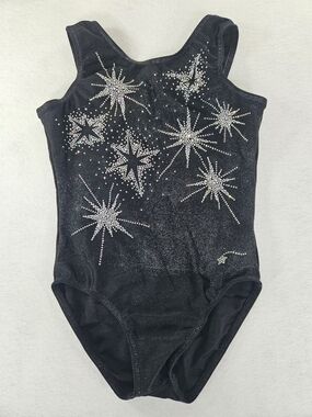 Destira Gymnastics Leotard Starry Nights Childs Large Rhinestone Stars
